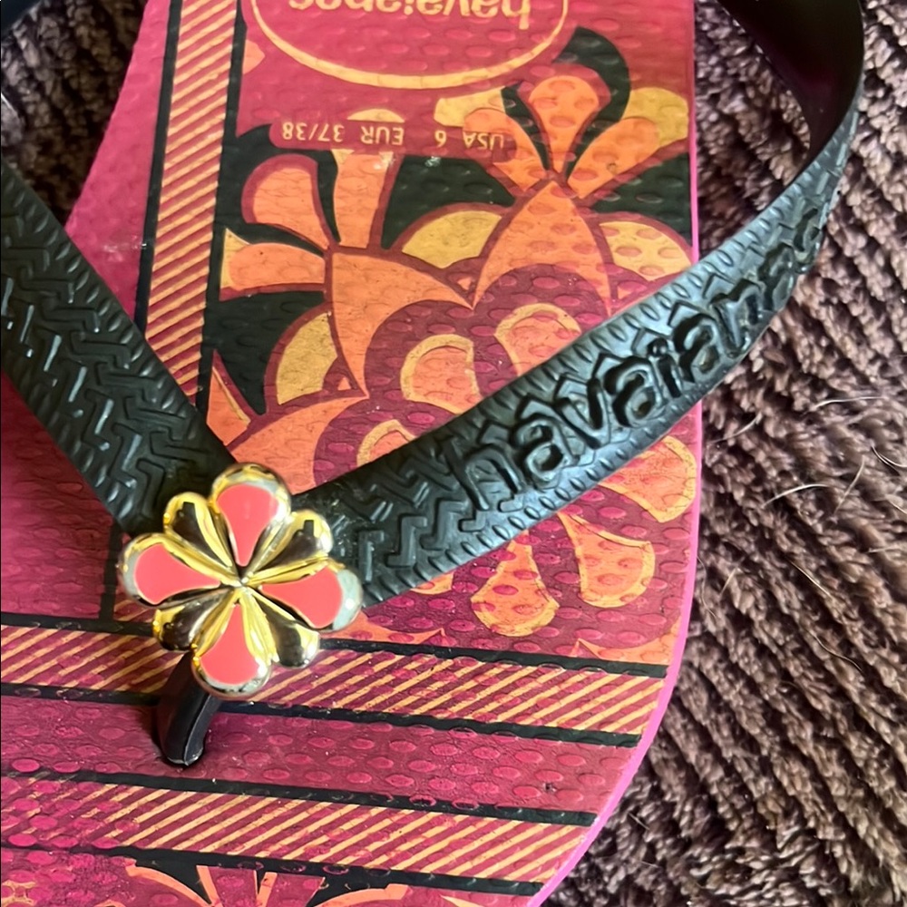 Havaianas Vibrant Floral Sandals size 6 great used condition - Picture 5 of 6